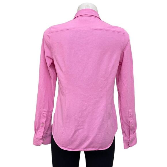 Lauren Ralph Lauren pink textured button front collared long sleeve shirt Medium - Picture 5 of 10